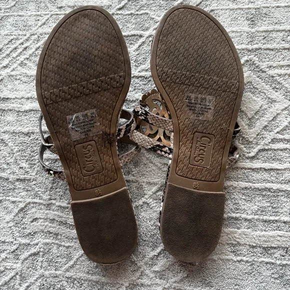 Sam Edelman Circus Cherri Snakeskin Slide Sandals Size 8.5 - Picture 4 of 7